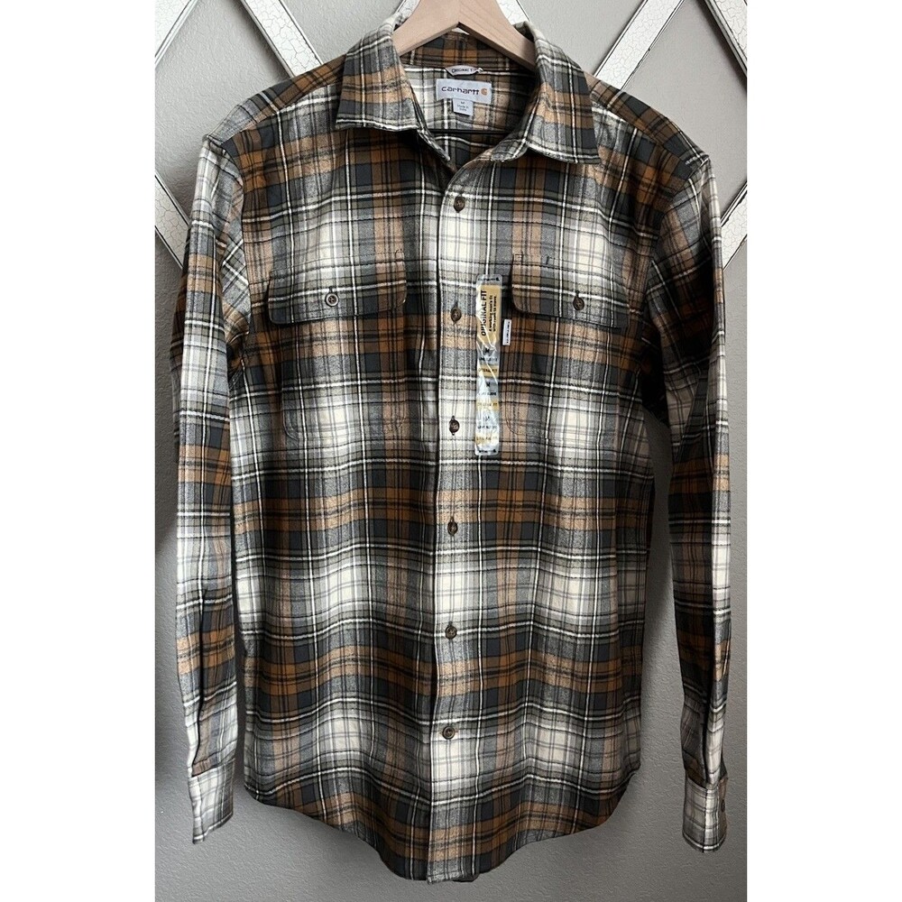 New! Carhartt Men's M Hubbard Plaid Flannel Shirt Original Fit 101749-211
